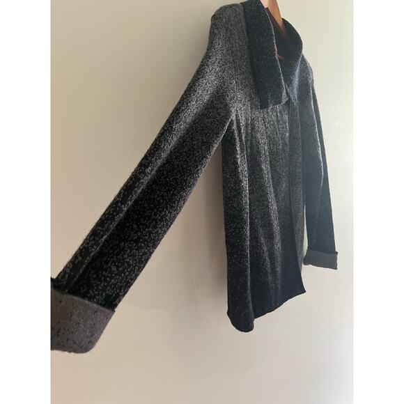 Beyond Threads 100% Baby Alpaca Sweater Jacket Black Gray Speckled Ombre Med JL - Picture 2 of 8